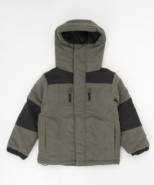 THE CASUAL(カジュアル)の「切替ボリュームフードジャケット キッズ(ダウンジャケット/コート・キッズ・ブラック/カーキ/チャコール・110cm/130cm/150cm/160cm/120cm/140cm)」の8枚目の写真