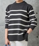 STYLE DELI | ざっくりめボーダーニットプルオーバー(Knitwear)