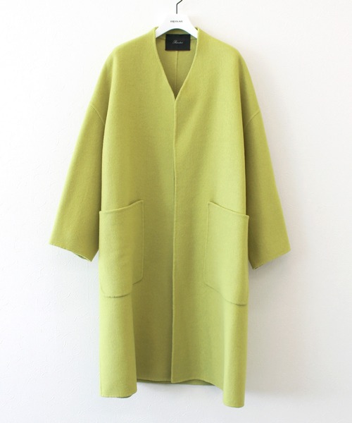 ノーカラーコート RAWTUS / BIG POCKET ROBE COAT with belt(ベルト 