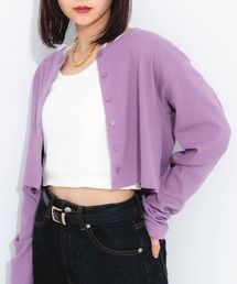 nemne store | 【2点セット】カップ付きキャミ＋コンパクトカラーカーディガン(カーディガン/ボレロ)