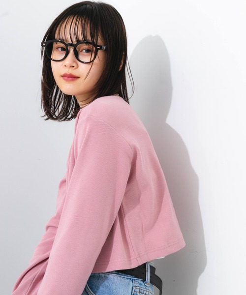 nemne store（ネンネストア）の「【2点セット】カップ付きキャミ＋コンパクトカラーカーディガン（カーディガン/ボレロ・レディース・パープル/ピンク/オレンジ/グリーン/クリーム・フリー）」の13枚目の写真