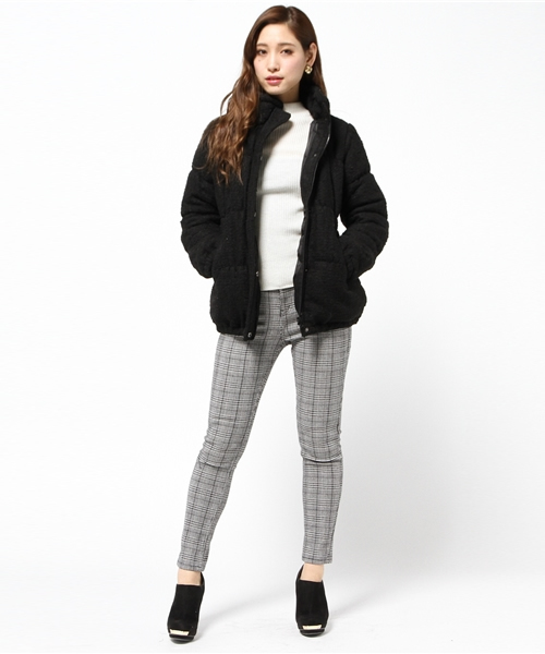 VENCEEXCHANGE（ヴァンスエクスチェンジ）の「ツィード中綿ショートジャケット          （ダウンジャケット/コート・レディース・オフホワイト/ブラック/ブルー・MEDIUM/LARGE）」の7枚目の写真