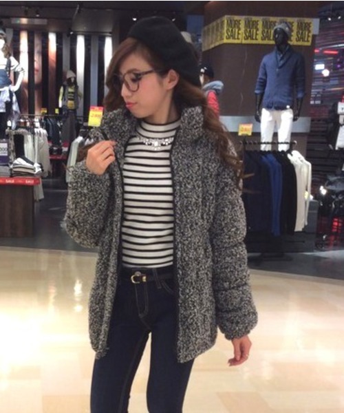 VENCEEXCHANGE（ヴァンスエクスチェンジ）の「ツィード中綿ショートジャケット          （ダウンジャケット/コート・レディース・オフホワイト/ブラック/ブルー・MEDIUM/LARGE）」の15枚目の写真