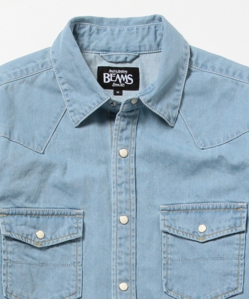 BEAMS（ビームス）の「BEAMS / デニム ウエスタンシャツ（シャツ/ブラウス・メンズ・インディゴブルー/サックスブルー・LARGE/MEDIUM/SMALL）」の13枚目の写真