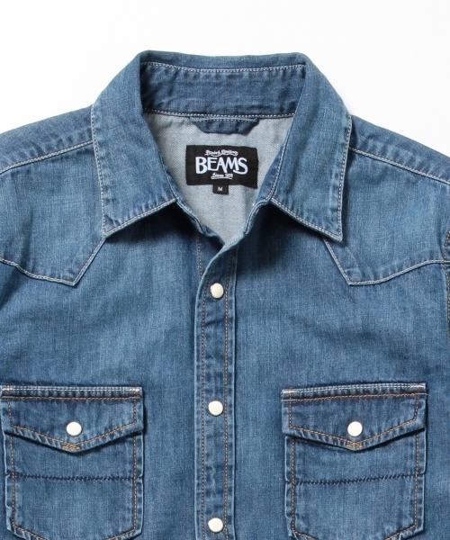 BEAMS（ビームス）の「BEAMS / デニム ウエスタンシャツ（シャツ/ブラウス・メンズ・インディゴブルー/サックスブルー・LARGE/MEDIUM/SMALL）」の17枚目の写真