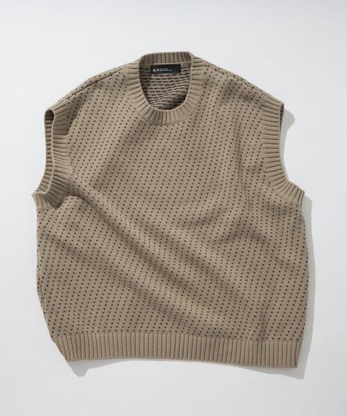 green label relaxing(グリーンレーベルリラクシング)の「【WEB限定】<GLR or> バーズアイ クルーネック ニット ベスト -ユニセックス-(ベスト・メンズ・ダークグリーン/ベージュ/ネイビー・M/S/L)」の2枚目の写真