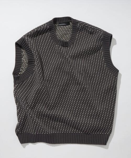 green label relaxing(グリーンレーベルリラクシング)の「【WEB限定】<GLR or> バーズアイ クルーネック ニット ベスト -ユニセックス-(ベスト・メンズ・ダークグリーン/ベージュ/ネイビー・M/S/L)」の10枚目の写真