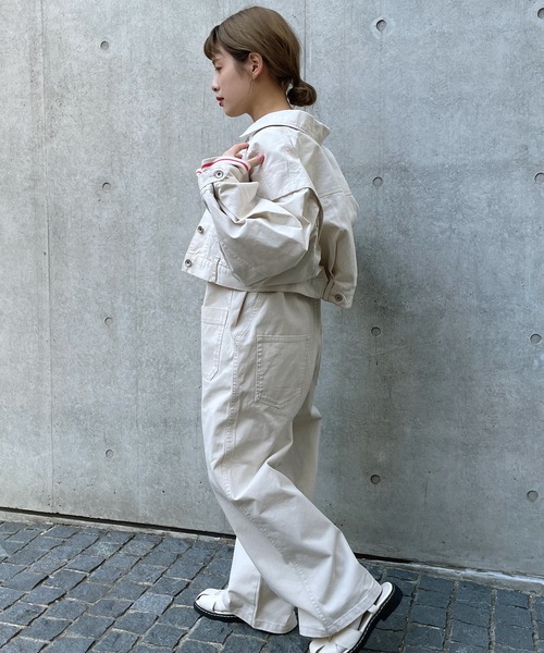 w closet（ダブルクローゼット）の「ショート丈Gジャン（デニムジャケット・レディース・ケミカルウォッシュ/キナリ・FREE）」の18枚目の写真