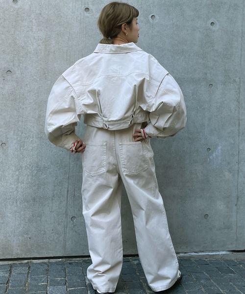 w closet（ダブルクローゼット）の「ショート丈Gジャン（デニムジャケット・レディース・ケミカルウォッシュ/キナリ・FREE）」の22枚目の写真