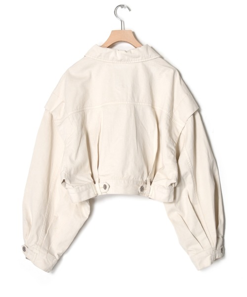 w closet（ダブルクローゼット）の「ショート丈Gジャン（デニムジャケット・レディース・ケミカルウォッシュ/キナリ・FREE）」の10枚目の写真