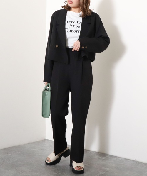 archives（アルシーヴ）の「【入荷禁止】【setupにも】ショート丈テーラードジャケット（テーラードジャケット・レディース・ブラック/アイボリー/グリーン系その他/ピンクベージュ・MEDIUM）」の18枚目の写真