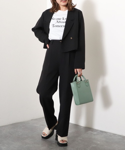 archives（アルシーヴ）の「【入荷禁止】【setupにも】ショート丈テーラードジャケット（テーラードジャケット・レディース・ブラック/アイボリー/グリーン系その他/ピンクベージュ・MEDIUM）」の19枚目の写真