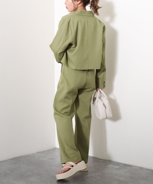 archives（アルシーヴ）の「【入荷禁止】【setupにも】ショート丈テーラードジャケット（テーラードジャケット・レディース・ブラック/アイボリー/グリーン系その他/ピンクベージュ・MEDIUM）」の11枚目の写真