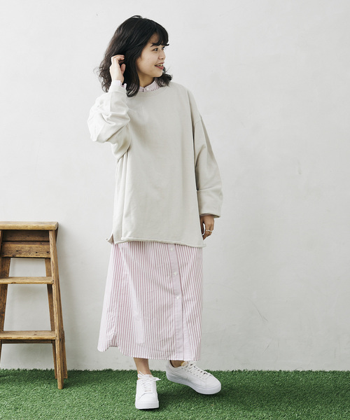 JOURNAL STANDARD relume（ジャーナルスタンダード　レリューム）の「CALIFORNIA オーバーサイズ スリットスウェット2（スウェット・メンズ・ブラック/ベージュ/グリーン/ネイビー/イエロー/ピンク・MEDIUM/LARGE）」の14枚目の写真