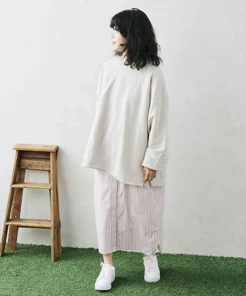 JOURNAL STANDARD relume（ジャーナルスタンダード　レリューム）の「CALIFORNIA オーバーサイズ スリットスウェット2（スウェット・メンズ・ブラック/ベージュ/グリーン/ネイビー/イエロー/ピンク・MEDIUM/LARGE）」の15枚目の写真