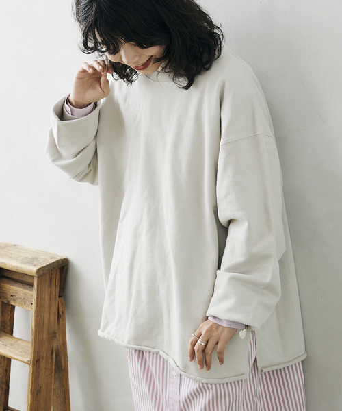 JOURNAL STANDARD relume（ジャーナルスタンダード　レリューム）の「CALIFORNIA オーバーサイズ スリットスウェット2（スウェット・メンズ・ブラック/ベージュ/グリーン/ネイビー/イエロー/ピンク・MEDIUM/LARGE）」の17枚目の写真