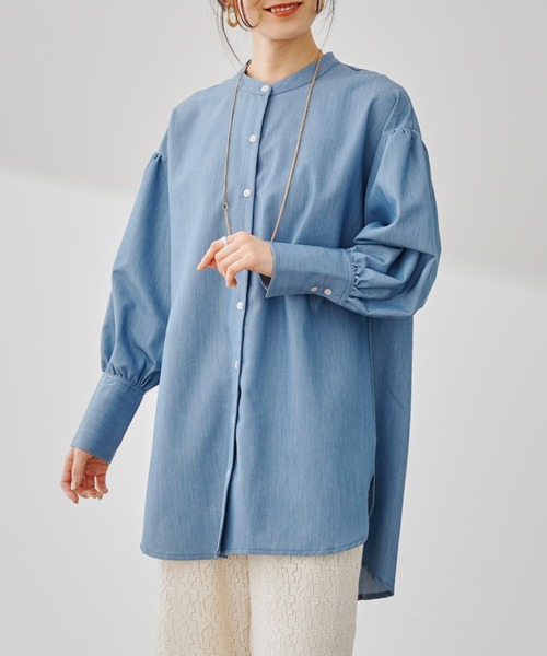 prose verse(プロズヴェール)の「バンドカラー袖ボリュームシャツ(シャツ/ブラウス・レディース・オフホワイト/サックスブルー/ブルー・フリ-)」の9枚目の写真