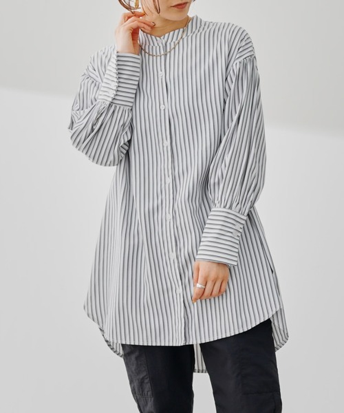 prose verse(プロズヴェール)の「バンドカラー袖ボリュームシャツ(シャツ/ブラウス・レディース・オフホワイト/サックスブルー/ブルー・フリ-)」の14枚目の写真