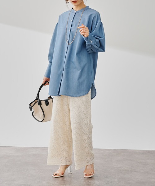 prose verse(プロズヴェール)の「バンドカラー袖ボリュームシャツ(シャツ/ブラウス・レディース・オフホワイト/サックスブルー/ブルー・フリ-)」の19枚目の写真