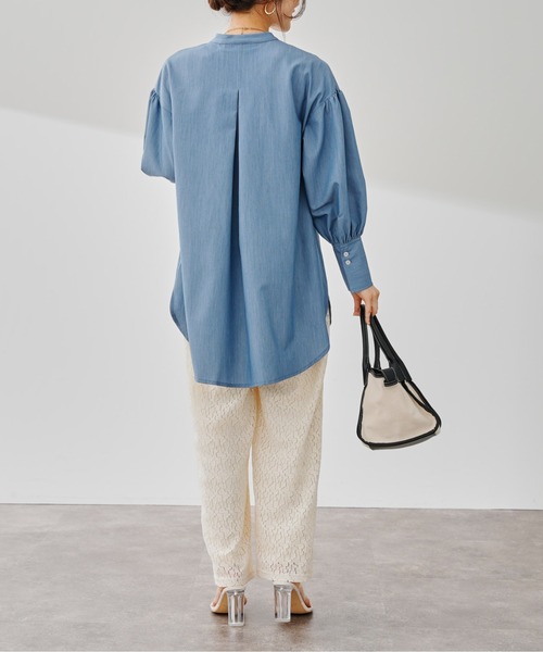 prose verse(プロズヴェール)の「バンドカラー袖ボリュームシャツ(シャツ/ブラウス・レディース・オフホワイト/サックスブルー/ブルー・フリ-)」の21枚目の写真