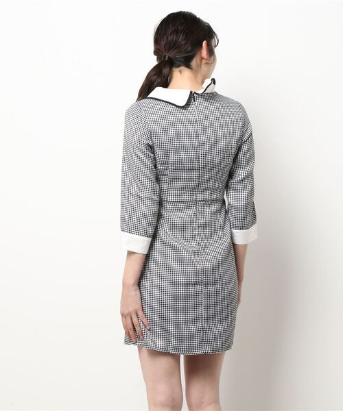 lissi Boutique(リージーブティック)の「【lissi Boutique】オードリー風チェック柄襟ワンピース(ワンピース・レディース・ブラック・FREE)」の14枚目の写真