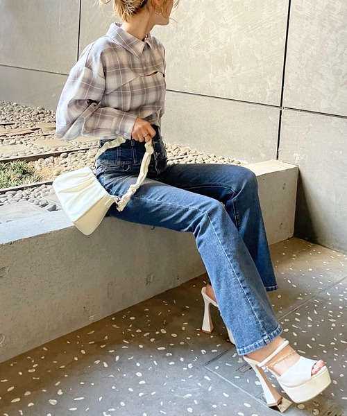 SPIRALGIRL(スパイラルガール)の「チェック柄ショートシャツ(シャツ/ブラウス・レディース・ホワイト系/ブラック系・FREE)」の14枚目の写真