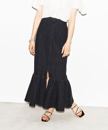 NOLLEY’S | タイト裾フレアロングスカート(デニムスカート)