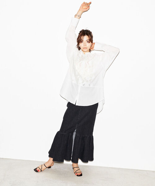 NOLLEY’S（ノーリーズ）の「タイト裾フレアロングスカート（デニムスカート・レディース・ブラック/インディゴブルー・38/36）」の20枚目の写真