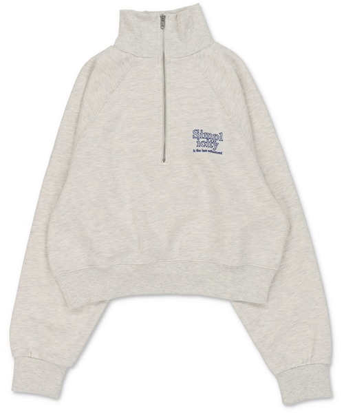 SPINNS（スピンズ）の「ワンポイントロゴ ハーフジップスウェット（スウェット・レディース・ブルー/オートミール/グリーン/ブラウン/オフホワイト・ONESIZE）」の15枚目の写真