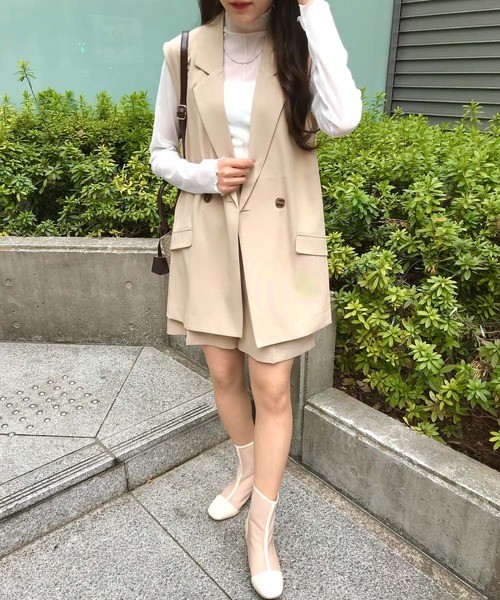 INGNI（イング）の「テーラード／ジレ（ベスト・レディース・ブラック/ベージュ/ブラウン系その他2/アイボリー/オレンジ・M）」の14枚目の写真