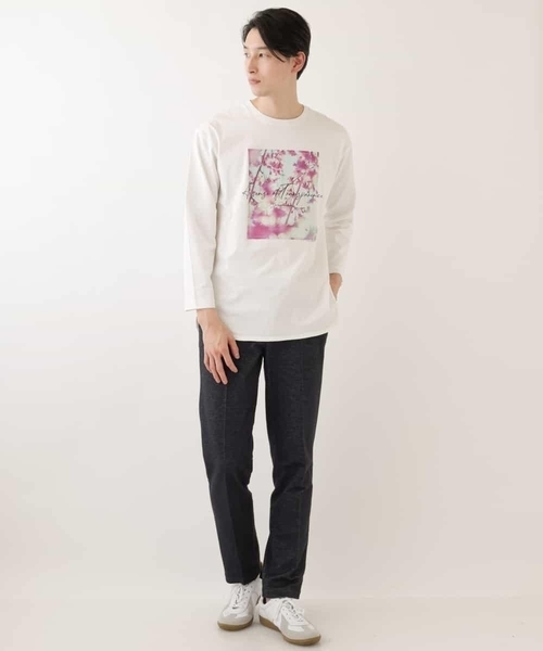 a.v.v(アーヴェヴェ)の「フォトグラファーコラボロングシルエットカットソー(Tシャツ/カットソー・メンズ・ホワイト/ライトブルー・48/46/44/50)」の7枚目の写真