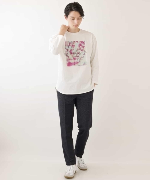 a.v.v(アーヴェヴェ)の「フォトグラファーコラボロングシルエットカットソー(Tシャツ/カットソー・メンズ・ホワイト/ライトブルー・48/46/44/50)」の8枚目の写真