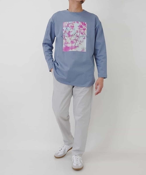 a.v.v(アーヴェヴェ)の「フォトグラファーコラボロングシルエットカットソー(Tシャツ/カットソー・メンズ・ホワイト/ライトブルー・48/46/44/50)」の12枚目の写真