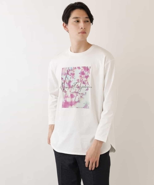 a.v.v(アーヴェヴェ)の「フォトグラファーコラボロングシルエットカットソー(Tシャツ/カットソー・メンズ・ホワイト/ライトブルー・48/46/44/50)」の17枚目の写真