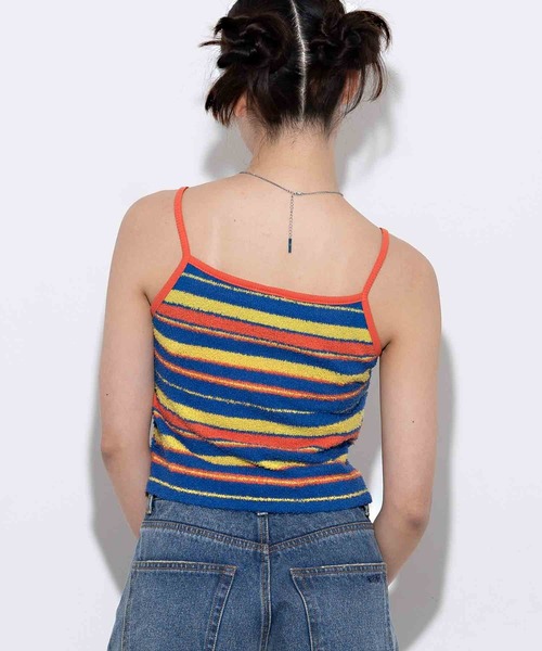 X-girl(エックスガール)の「STRIPED TERRY CLOTH CAMISOLE(キャミソール・レディース・ホワイト/オレンジ/グリーン・S/M)」の5枚目の写真