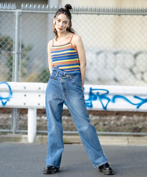 X-girl(エックスガール)の「STRIPED TERRY CLOTH CAMISOLE(キャミソール・レディース・ホワイト/オレンジ/グリーン・S/M)」の6枚目の写真