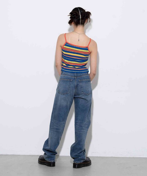 X-girl(エックスガール)の「STRIPED TERRY CLOTH CAMISOLE(キャミソール・レディース・ホワイト/オレンジ/グリーン・S/M)」の9枚目の写真