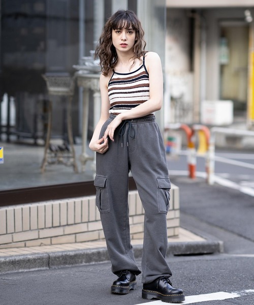 X-girl(エックスガール)の「STRIPED TERRY CLOTH CAMISOLE(キャミソール・レディース・ホワイト/オレンジ/グリーン・S/M)」の15枚目の写真