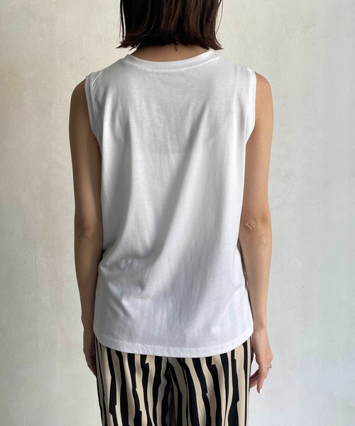 CAPRICIEUX LE'MAGE（カプリシューレマージュ）の「ショートメッシュタンクアンサンブル（ニット/セーター・レディース・チャコールグレー/ベージュ/オフホワイト・FREE）」の10枚目の写真