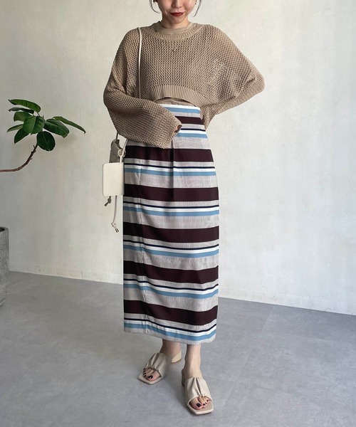 CAPRICIEUX LE'MAGE（カプリシューレマージュ）の「ショートメッシュタンクアンサンブル（ニット/セーター・レディース・チャコールグレー/ベージュ/オフホワイト・FREE）」の17枚目の写真