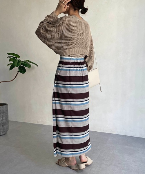 CAPRICIEUX LE'MAGE（カプリシューレマージュ）の「ショートメッシュタンクアンサンブル（ニット/セーター・レディース・チャコールグレー/ベージュ/オフホワイト・FREE）」の19枚目の写真