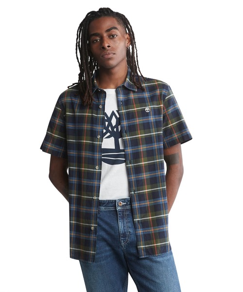 Timberland（ティンバーランド）の「メンズ 半袖 アウトドア ヘリテージ プレイド シャツ（シャツ/ブラウス・メンズ・オレンジ/ダークブルー/ブラウン系その他・SMALL/MEDIUM/LARGE/X-LARGE/XX-LARGE/XXX-LARGE/X-SMALL）」の2枚目の写真