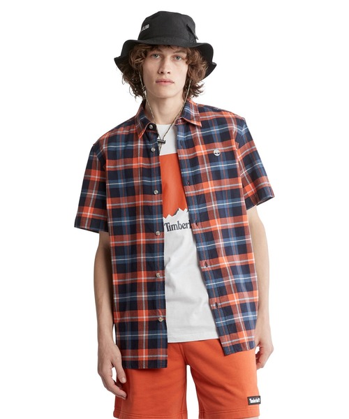 Timberland（ティンバーランド）の「メンズ 半袖 アウトドア ヘリテージ プレイド シャツ（シャツ/ブラウス・メンズ・オレンジ/ダークブルー/ブラウン系その他・SMALL/MEDIUM/LARGE/X-LARGE/XX-LARGE/XXX-LARGE/X-SMALL）」の3枚目の写真