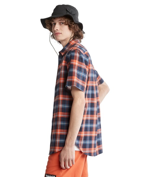 Timberland（ティンバーランド）の「メンズ 半袖 アウトドア ヘリテージ プレイド シャツ（シャツ/ブラウス・メンズ・オレンジ/ダークブルー/ブラウン系その他・SMALL/MEDIUM/LARGE/X-LARGE/XX-LARGE/XXX-LARGE/X-SMALL）」の11枚目の写真