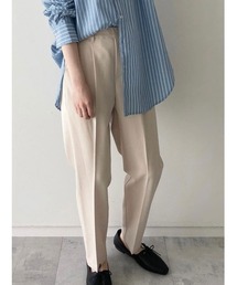 Samansa Mos2 blue | タックテーパードパンツ(その他パンツ)