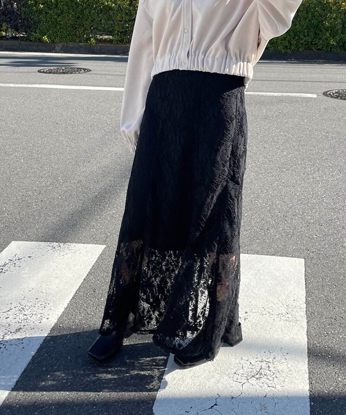 AS KNOW AS plus(アズノゥアズプラス)の「●マーメイドレーススカート(スカート・レディース・ブラック/アイボリー・FREE)」の14枚目の写真