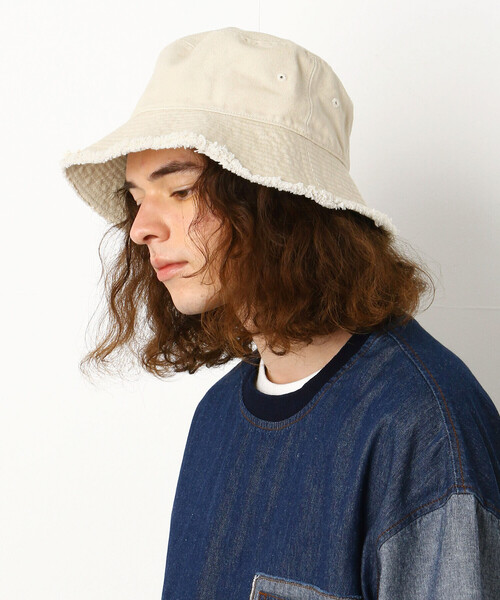 Purple&Yellow（パープルアンドイエロー）の「コットンキャンバス フリンジバケットハット（ハット・メンズ・ブラック/カーキ/キナリ・FREE）」の2枚目の写真