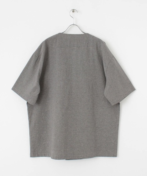 SENSE OF PLACE by URBAN RESEARCH（センスオブプレイスバイアーバンリサーチ）の「チェックノーカラージャケット(5分袖)（その他アウター・メンズ・ベージュ・LARGE/MEDIUM）」の3枚目の写真