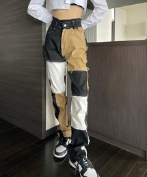 Opinion korean town | Patchwork denim(デニムパンツ)
