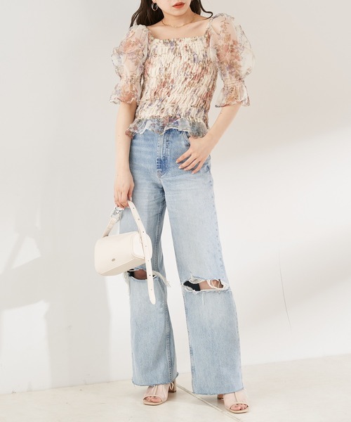 Chico(チコ)の「スクエアレザー細ベルトミニBAG(ハンドバッグ・レディース・アイボリー/ブラック/ミント・FREE)」の5枚目の写真